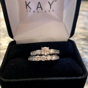 Tolkowsky engagement and wedding ring set